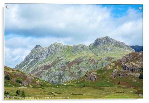 The Langdale Pikes Acrylic by Glen Wakefield