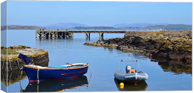 Portencross harbour, pier and Millport Canvas Print by Allan Durward Photography