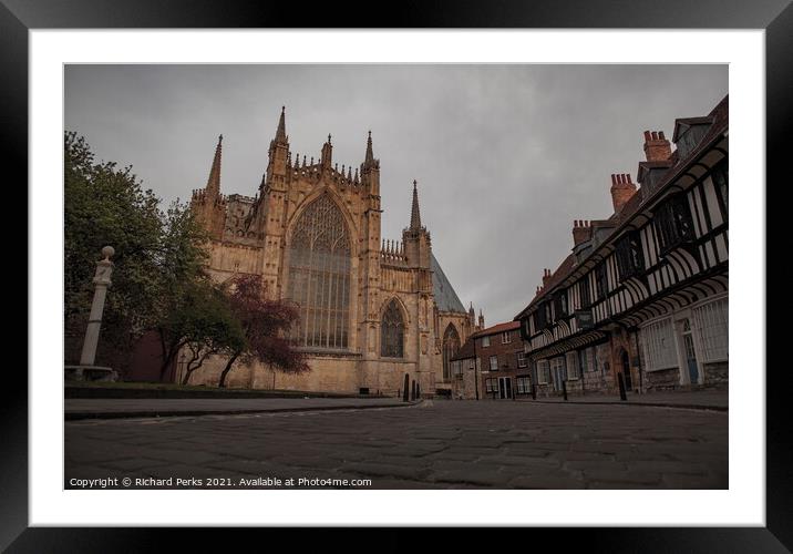 York Minster from the cobbles Framed Mounted Print by Richard Perks