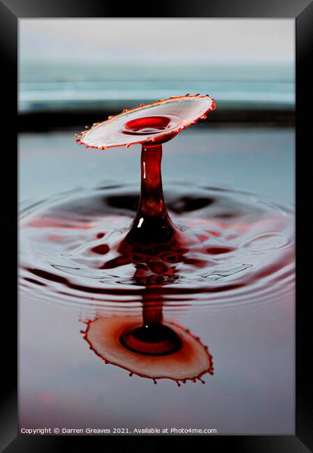 When Two Drops Collide Framed Print by Darren Greaves