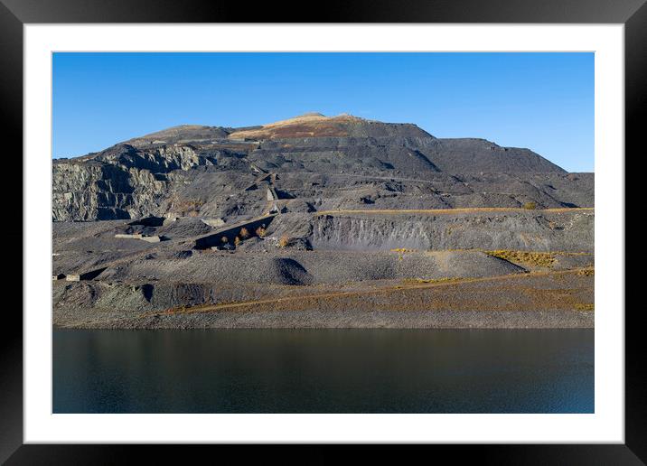 Dinorwic Quarry in Snowdonia Framed Mounted Print by Leighton Collins