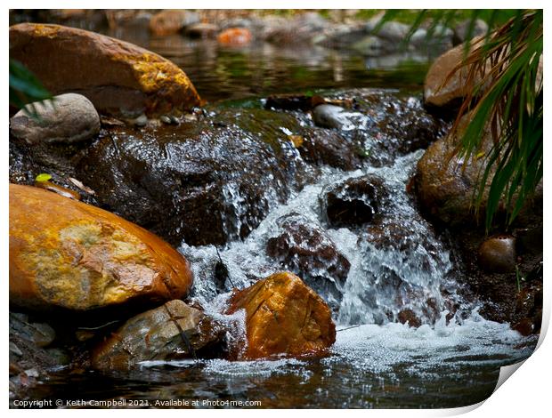 Tiny Waterfall Print by Keith Campbell