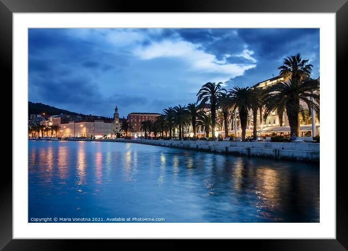 Croatian town promenade Framed Mounted Print by Maria Vonotna