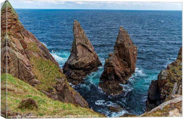 Tory Island sea stacks Canvas Print by kenneth Dougherty