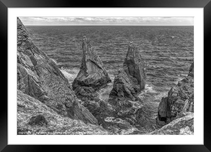 Tory Island sea stacks Framed Mounted Print by kenneth Dougherty