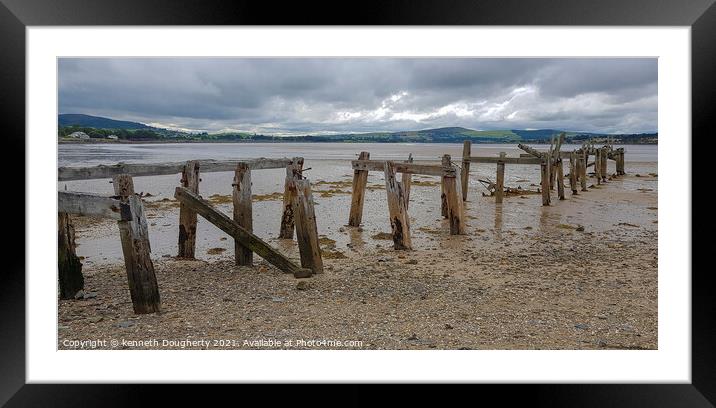 Broken pier Framed Mounted Print by kenneth Dougherty