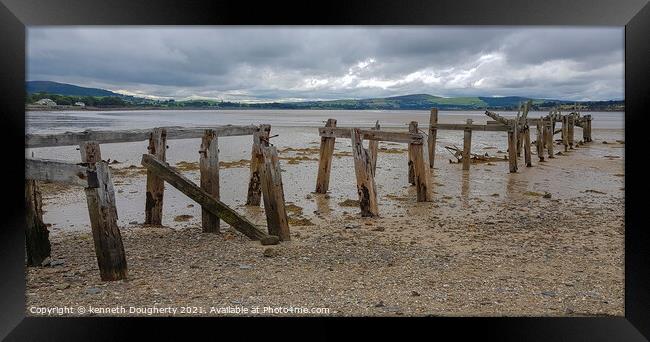 Broken pier Framed Print by kenneth Dougherty