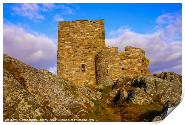 Carrickabraghy Castle, O`Doherty Print by kenneth Dougherty