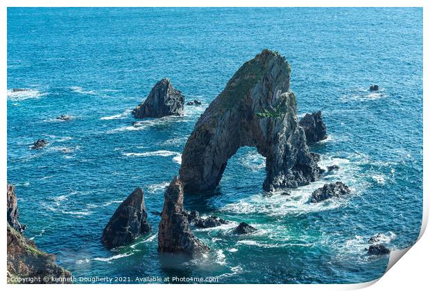 Crohy sea arches Print by kenneth Dougherty