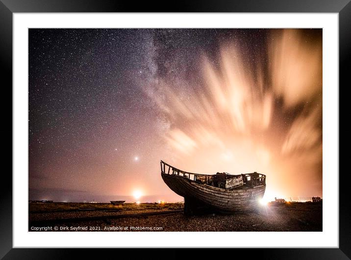 Shipwreck at Night, Dungeness Framed Mounted Print by Dirk Seyfried