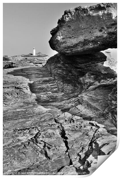 Godrevy Lighthouse, Cornwall. Print by Neil Mottershead
