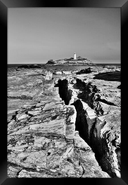 Godrevy Lighthouse, Cornwall. Framed Print by Neil Mottershead