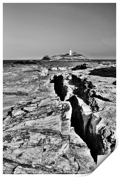 Godrevy Lighthouse, Cornwall. Print by Neil Mottershead