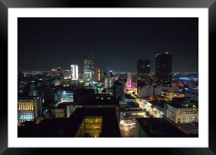 Panoramic view of Mexico City Framed Mounted Print by Elijah Lovkoff