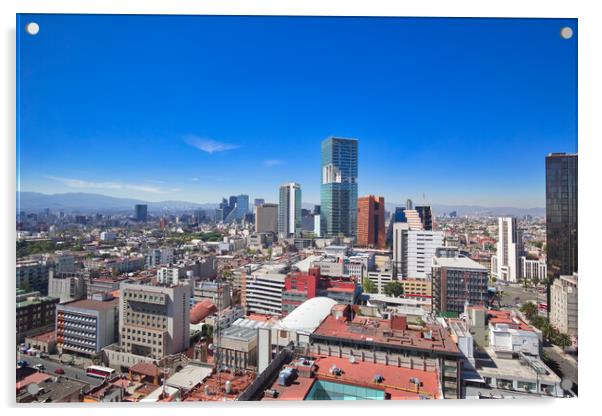 Panoramic view of Mexico city Acrylic by Elijah Lovkoff