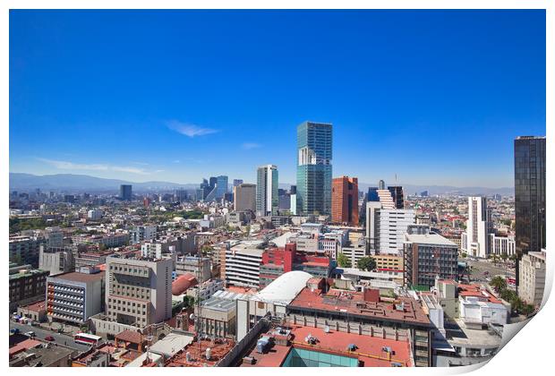 Panoramic view of Mexico city Print by Elijah Lovkoff