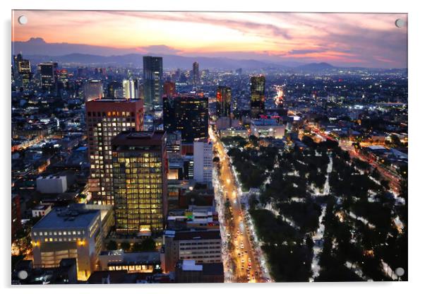 Mexico City panoramic view from observation deck Acrylic by Elijah Lovkoff