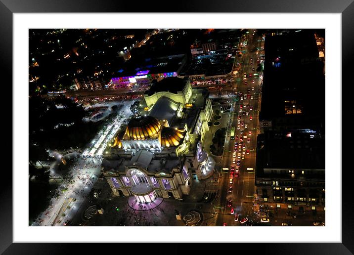 Mexico City panoramic view from observation deck Framed Mounted Print by Elijah Lovkoff