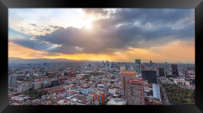 Scenic panoramic view of Mexico City  Framed Print by Elijah Lovkoff