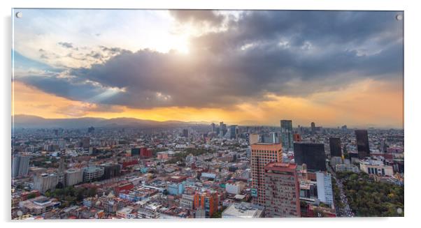 Scenic panoramic view of Mexico City  Acrylic by Elijah Lovkoff