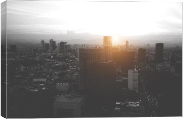 Panoramic view of Mexico City from the observation deck at the t Canvas Print by Elijah Lovkoff