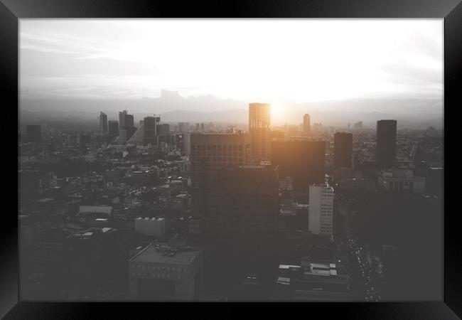 Panoramic view of Mexico City from the observation deck at the t Framed Print by Elijah Lovkoff