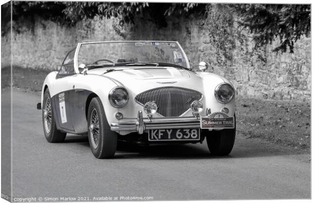 The Timeless Beauty of the Austin Healey Canvas Print by Simon Marlow