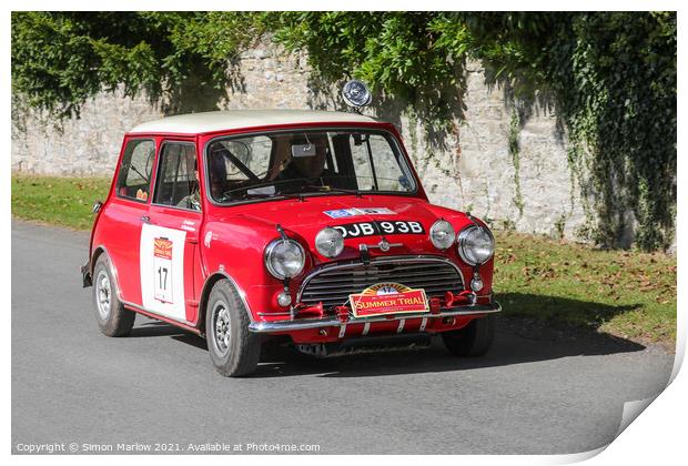 The Iconic Mini Cooper Print by Simon Marlow