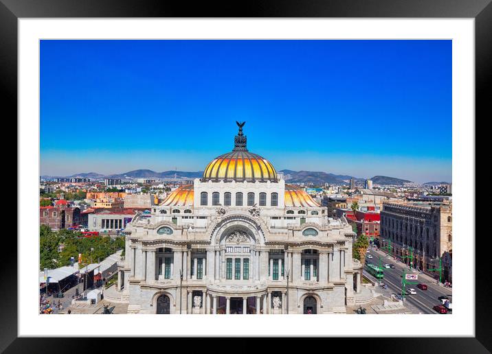 Mexico City, Mexico, Landmark Palace of Fine Arts Framed Mounted Print by Elijah Lovkoff