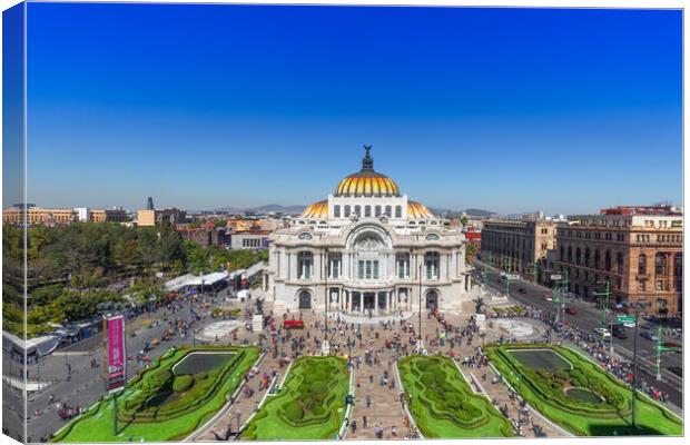 Mexico City, Mexico, Landmark Palace of Fine Arts Canvas Print by Elijah Lovkoff