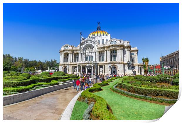 Mexico City, Mexico, Landmark Palace of Fine Arts Print by Elijah Lovkoff