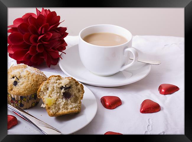 A Romantic Cuppa Framed Print by Lynne Morris (Lswpp)