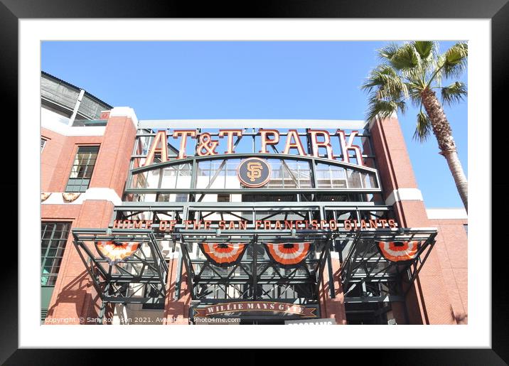 Willie Mays Gate, AT&T Park Framed Mounted Print by Sam Robinson