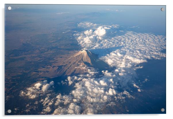 A scenic aerial view of Popocatepetl, a second highest peak in Mexico Acrylic by Elijah Lovkoff