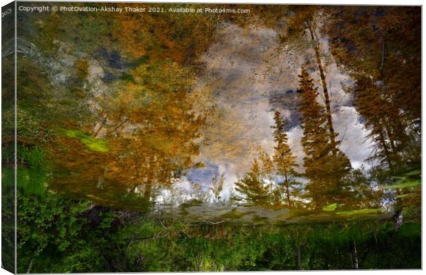 An artistic colorful refection in a natural thermal mineral spring Canvas Print by PhotOvation-Akshay Thaker