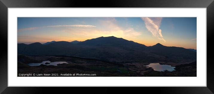 Dawn Over Mount Snowdon Framed Mounted Print by Liam Neon