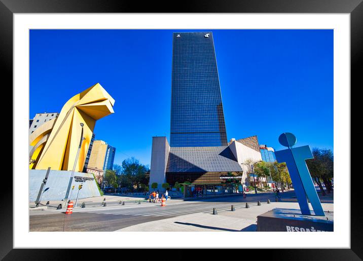  Mexico City, Landmark El Caballito Monument Framed Mounted Print by Elijah Lovkoff