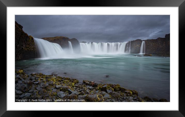 Godafoss waterfall in Iceland Framed Mounted Print by Paulo Rocha