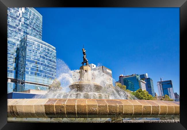 Mexico City, Mexico, Diana the Huntress Fountain  Framed Print by Elijah Lovkoff