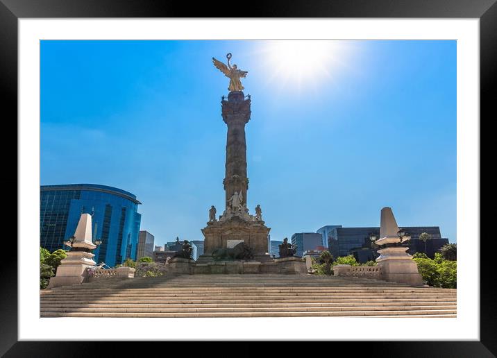 Angel of Independence monument located on Reforma Street near hi Framed Mounted Print by Elijah Lovkoff