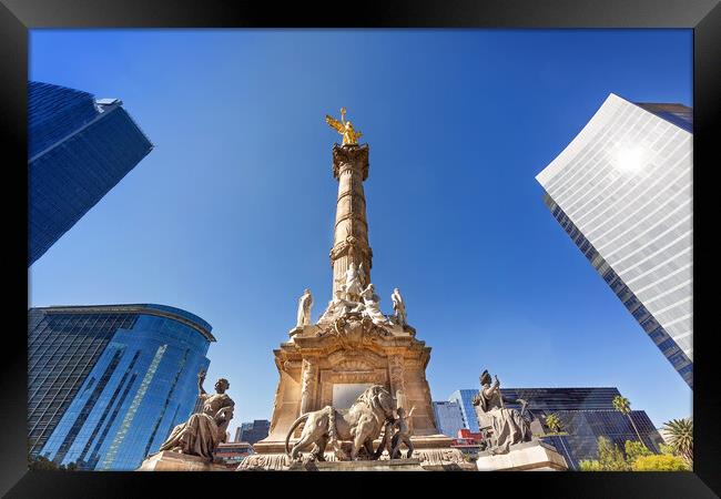 Angel of Independence monument located on Reforma Street near hi Framed Print by Elijah Lovkoff