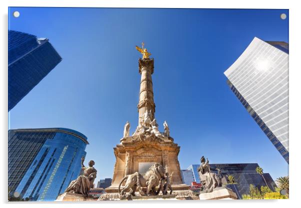 Angel of Independence monument located on Reforma Street near hi Acrylic by Elijah Lovkoff