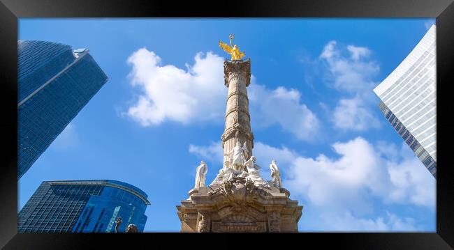 Angel of Independence monument located on Reforma Street near historic center of Mexico City Framed Print by Elijah Lovkoff