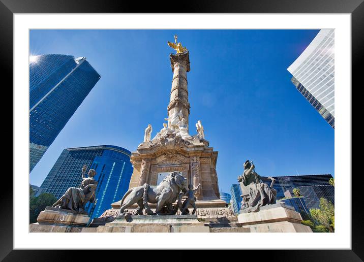 Angel of Independence monument, Mexico City Framed Mounted Print by Elijah Lovkoff