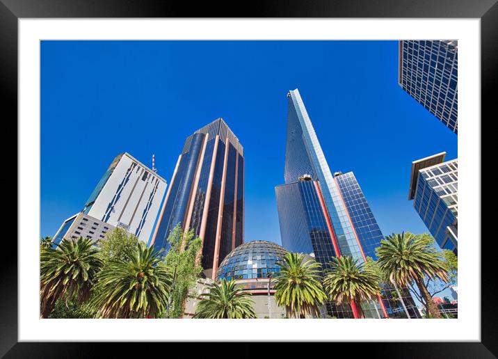 Mexico City Financial center district close to Paseo De Reforma Framed Mounted Print by Elijah Lovkoff