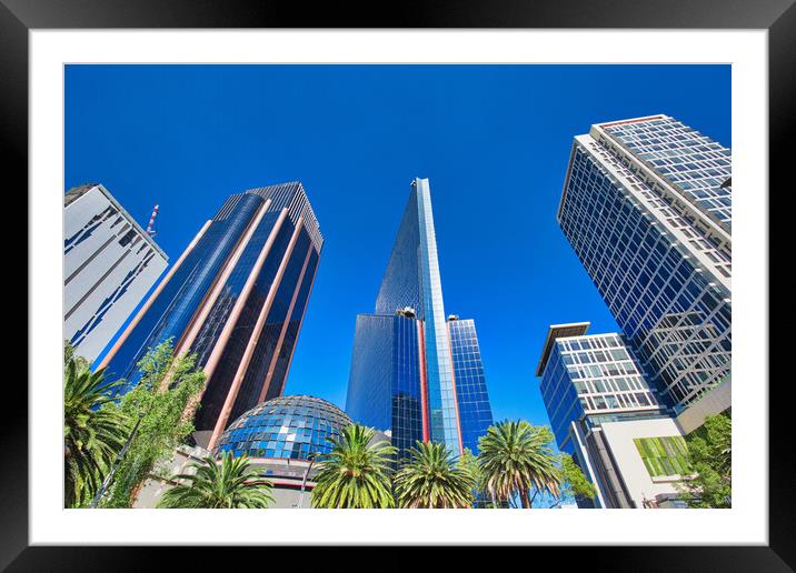 Mexico City Financial center district close to Paseo De Reforma Framed Mounted Print by Elijah Lovkoff