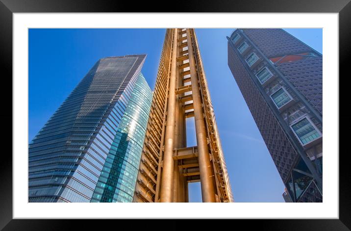 Mexico City Financial center Framed Mounted Print by Elijah Lovkoff