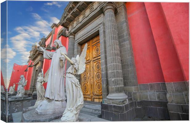 Mexico City scenic churches in historic center near Zocalo Canvas Print by Elijah Lovkoff