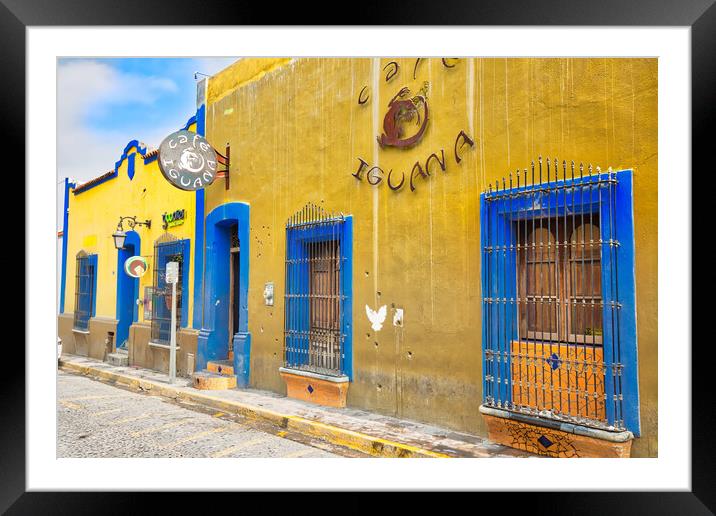 Colorful cafes and restaurant of Monterrey Barrio Antiguo Framed Mounted Print by Elijah Lovkoff