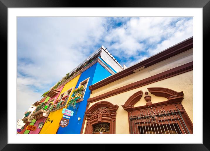 Monterrey, Colorful historic buildings  Framed Mounted Print by Elijah Lovkoff